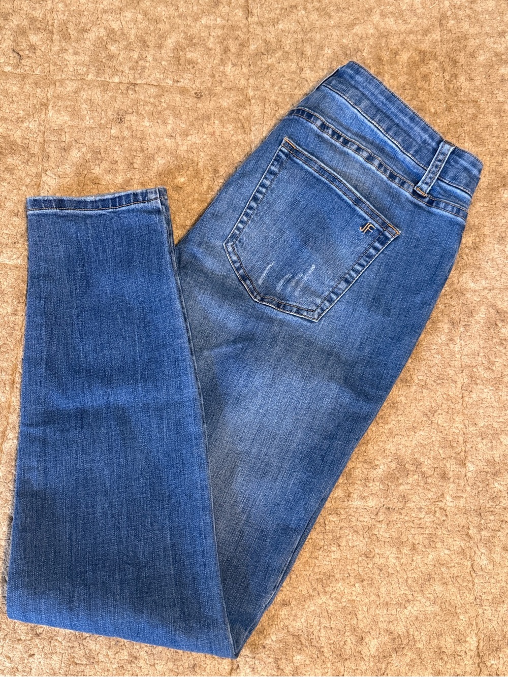 JustFab Mid Wash Blue Straight Leg Jeans